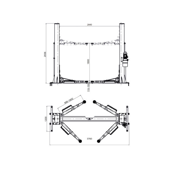 Elevador 2 Columnas Semi Base 5T | DM5.0T/1 - Image 4